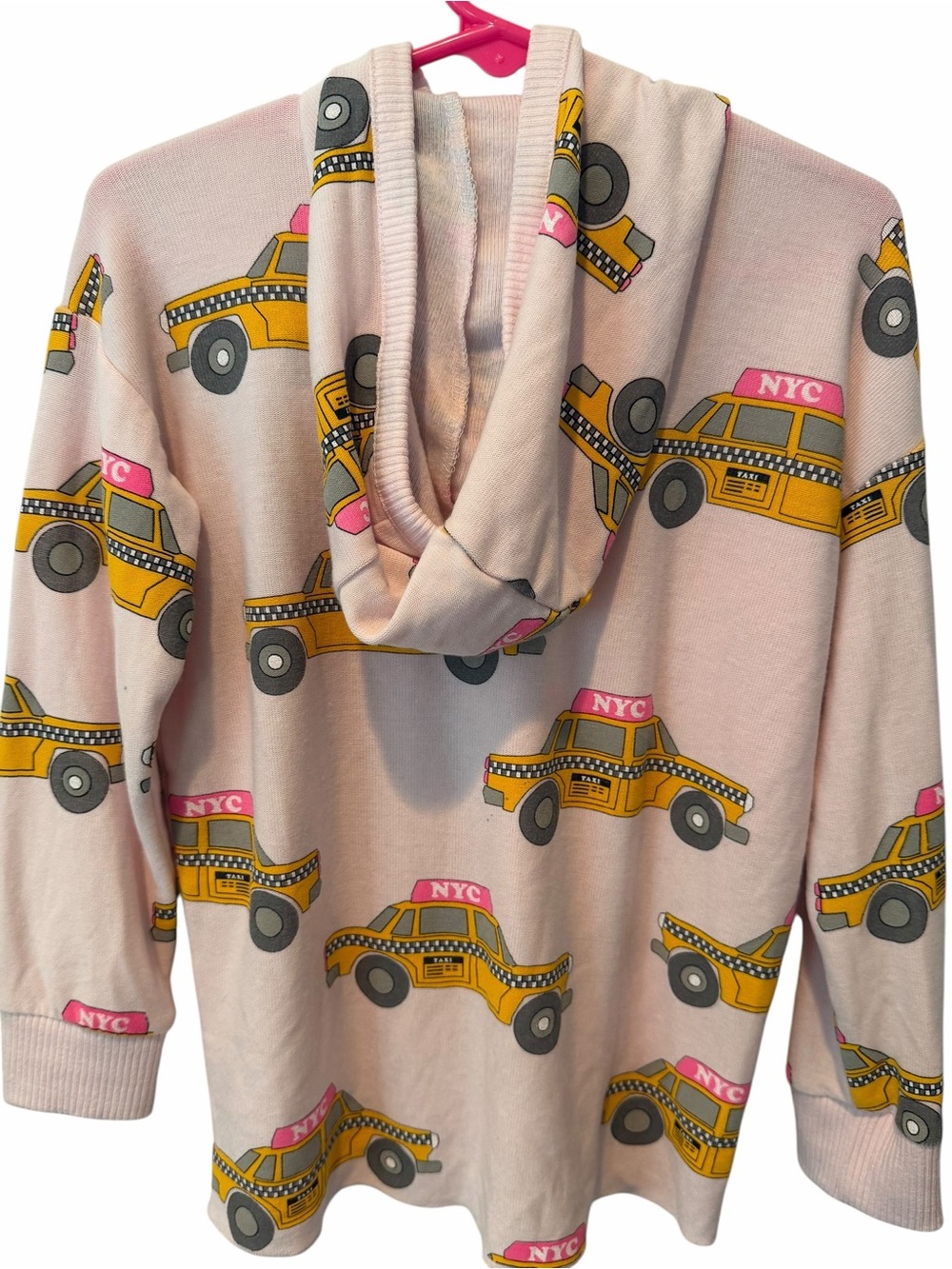 Chaser Pink NYC Taxi Print Hoodie Sweatshirt Girls Size 6 NWT - Picture 2 of 6